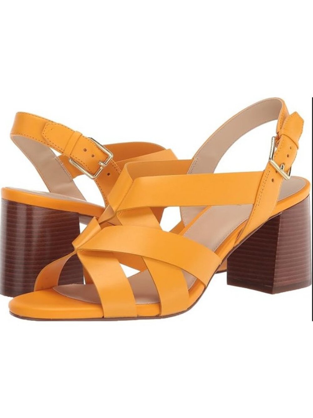 Cole Haan Women's Jamie 65mm Heeled Radiant Yellow Semi Shine Sandal Sz 10 B